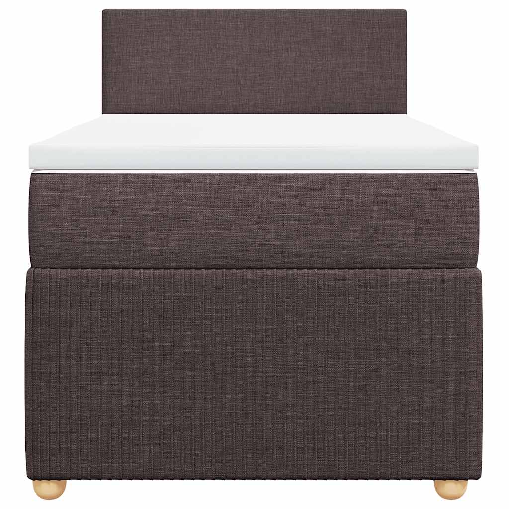 Box Spring Postel S Matrací Tmavě Hnědá 100 X 200 Cm Textil