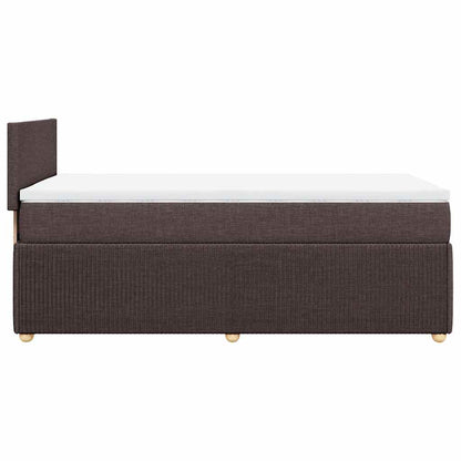 Box Spring Postel S Matrací Tmavě Hnědá 100 X 200 Cm Textil