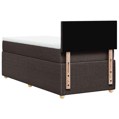 Box Spring Postel S Matrací Tmavě Hnědá 100 X 200 Cm Textil