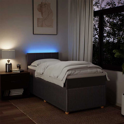 Box Spring Postel S Matrací Tmavě Hnědá 100 X 200 Cm Textil