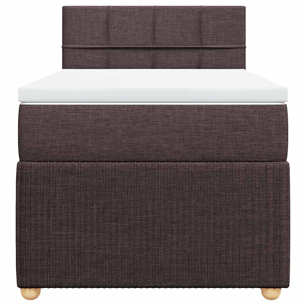 Box Spring Postel S Matrací Tmavě Hnědá 100 X 200 Cm Textil