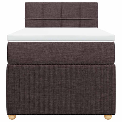 Box Spring Postel S Matrací Tmavě Hnědá 100 X 200 Cm Textil