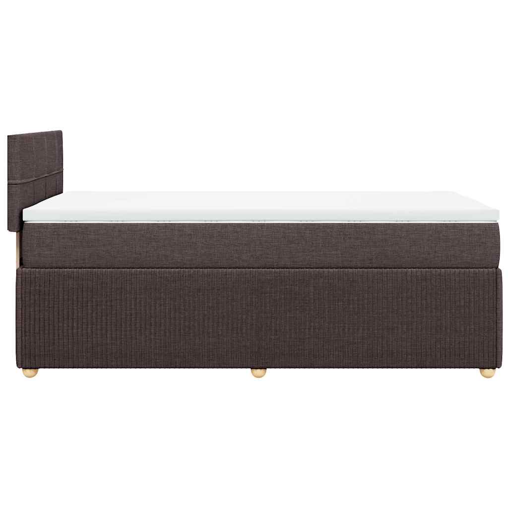 Box Spring Postel S Matrací Tmavě Hnědá 100 X 200 Cm Textil