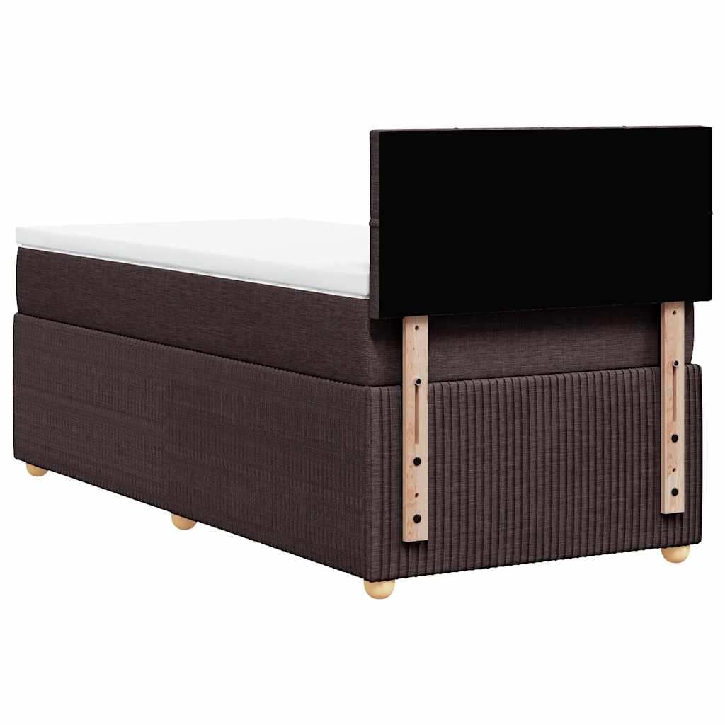 Box Spring Postel S Matrací Tmavě Hnědá 100 X 200 Cm Textil