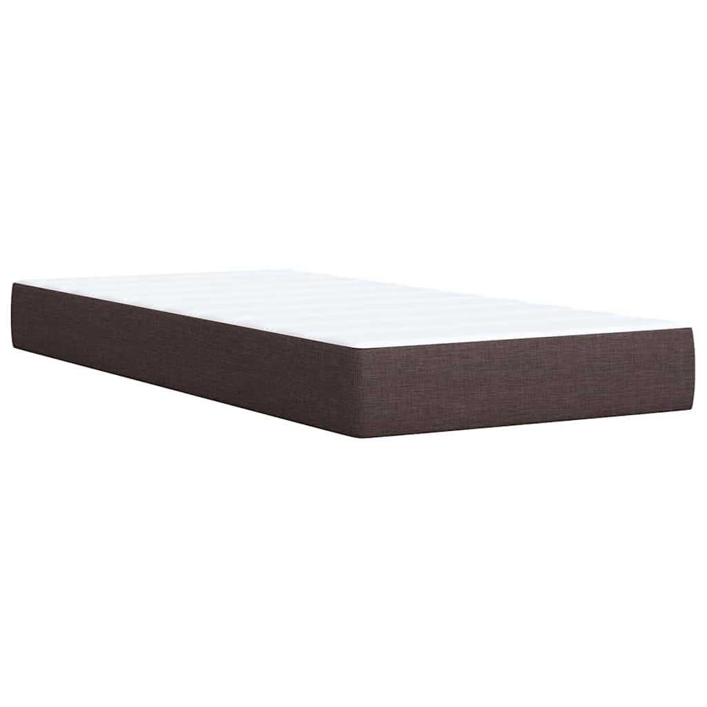 Box Spring Postel S Matrací Tmavě Hnědá 100 X 200 Cm Textil