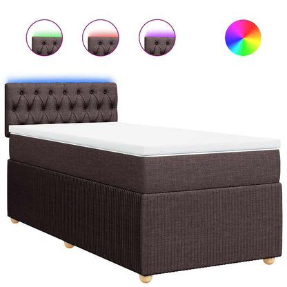 Box Spring Postel S Matrací Tmavě Hnědá 100 X 200 Cm Textil