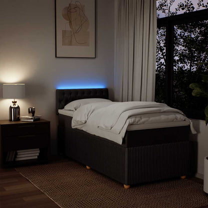 Box Spring Postel S Matrací Tmavě Hnědá 100 X 200 Cm Textil