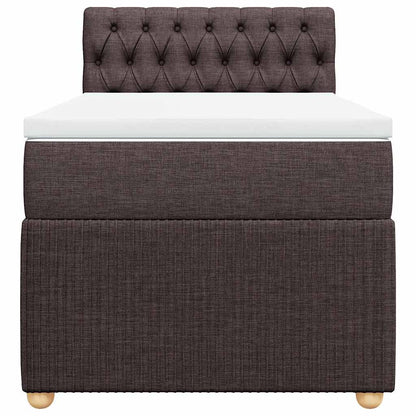 Box Spring Postel S Matrací Tmavě Hnědá 100 X 200 Cm Textil