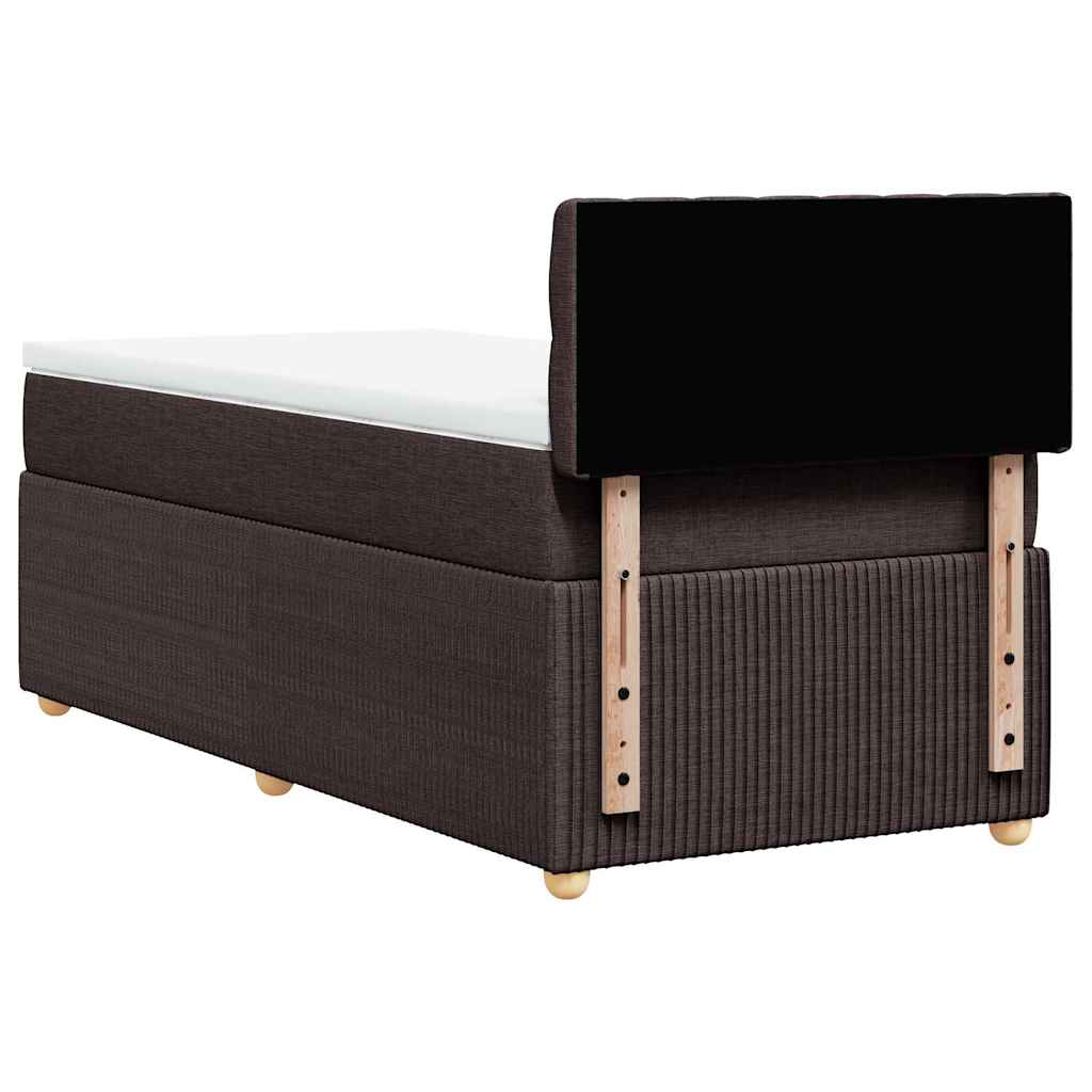 Box Spring Postel S Matrací Tmavě Hnědá 100 X 200 Cm Textil