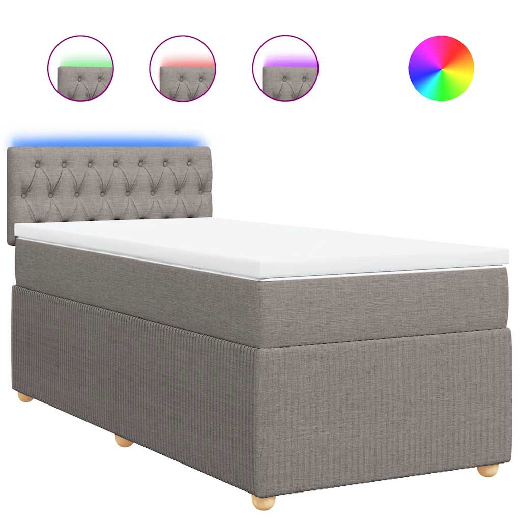 Box Spring Postel S Matrací Textil Taupe