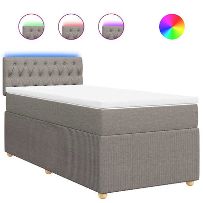 Box Spring Postel S Matrací Textil Taupe
