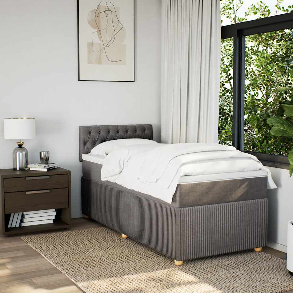 Box Spring Postel S Matrací Textil Taupe