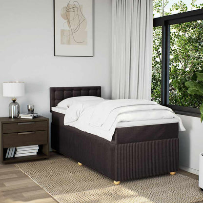 Box Spring Postel S Matrací Tmavě Hnědá 100 X 200 Cm Textil