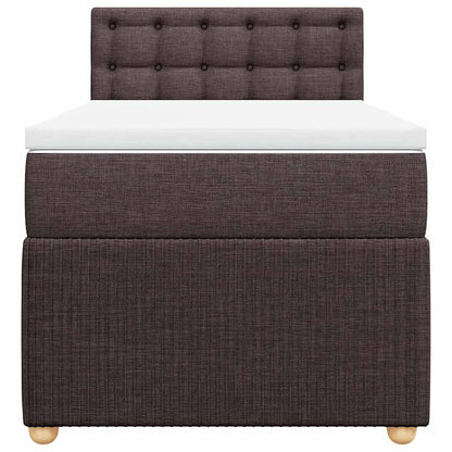 Box Spring Postel S Matrací Tmavě Hnědá 100 X 200 Cm Textil