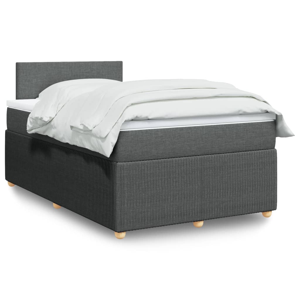 Box Spring Postel S Matrací Textil Tmavě Šedá