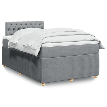 Box Spring Postel S Matrací Textil Světle Šedá