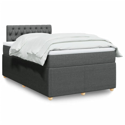 Box Spring Postel S Matrací Textil Tmavě Šedá
