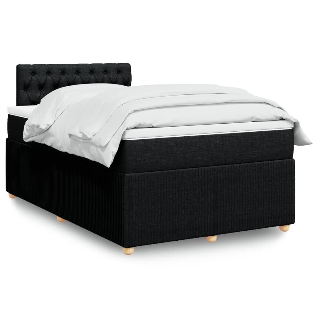 Box Spring Postel S Matrací Černá Textil Černá