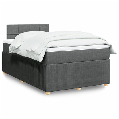 Box Spring Postel S Matrací Textil Tmavě Šedá