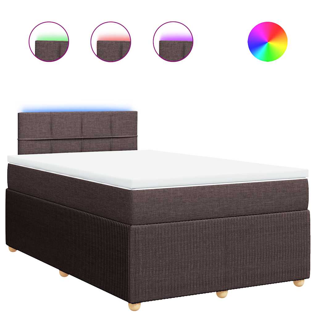 Box Spring Postel S Matrací Textil Tmavě Hnědá