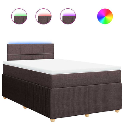 Box Spring Postel S Matrací Textil Tmavě Hnědá