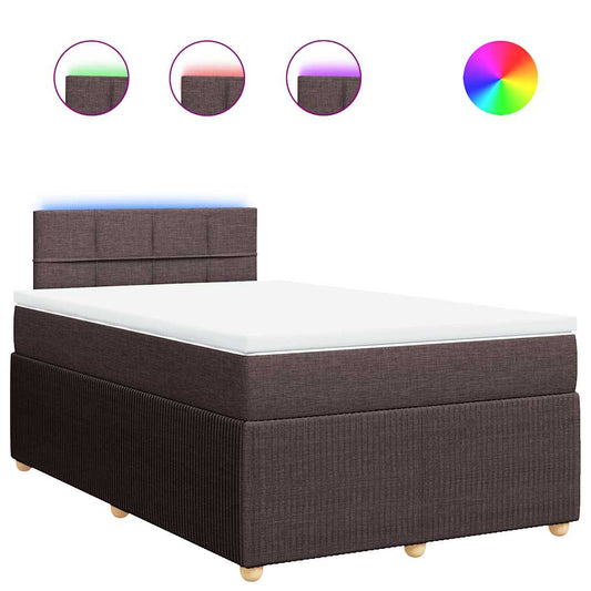 Box Spring Postel S Matrací Textil Tmavě Hnědá