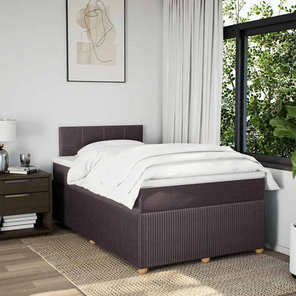 Box Spring Postel S Matrací Textil Tmavě Hnědá