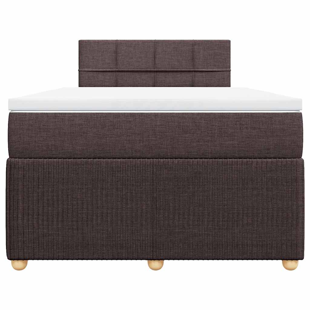 Box Spring Postel S Matrací Textil Tmavě Hnědá