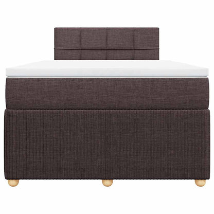 Box Spring Postel S Matrací Textil Tmavě Hnědá