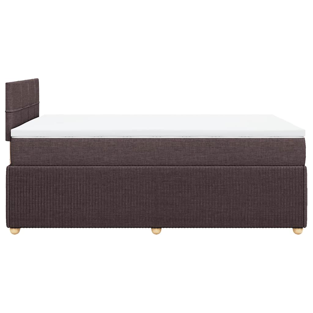 Box Spring Postel S Matrací Textil Tmavě Hnědá