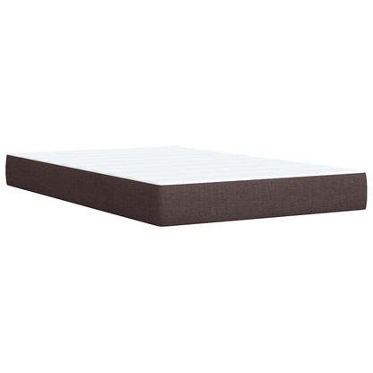 Box Spring Postel S Matrací Textil Tmavě Hnědá