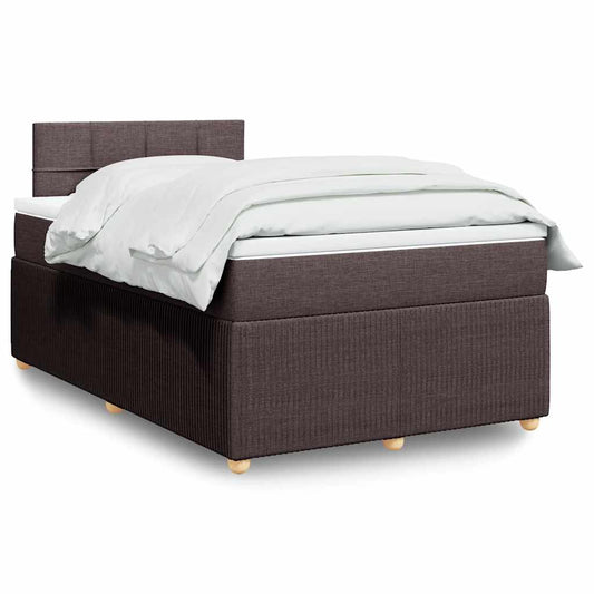 Box Spring Postel S Matrací Textil Tmavě Hnědá