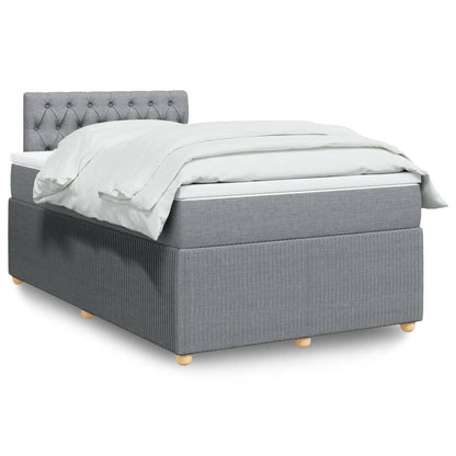 Box Spring Postel S Matrací Textil Světle Šedá