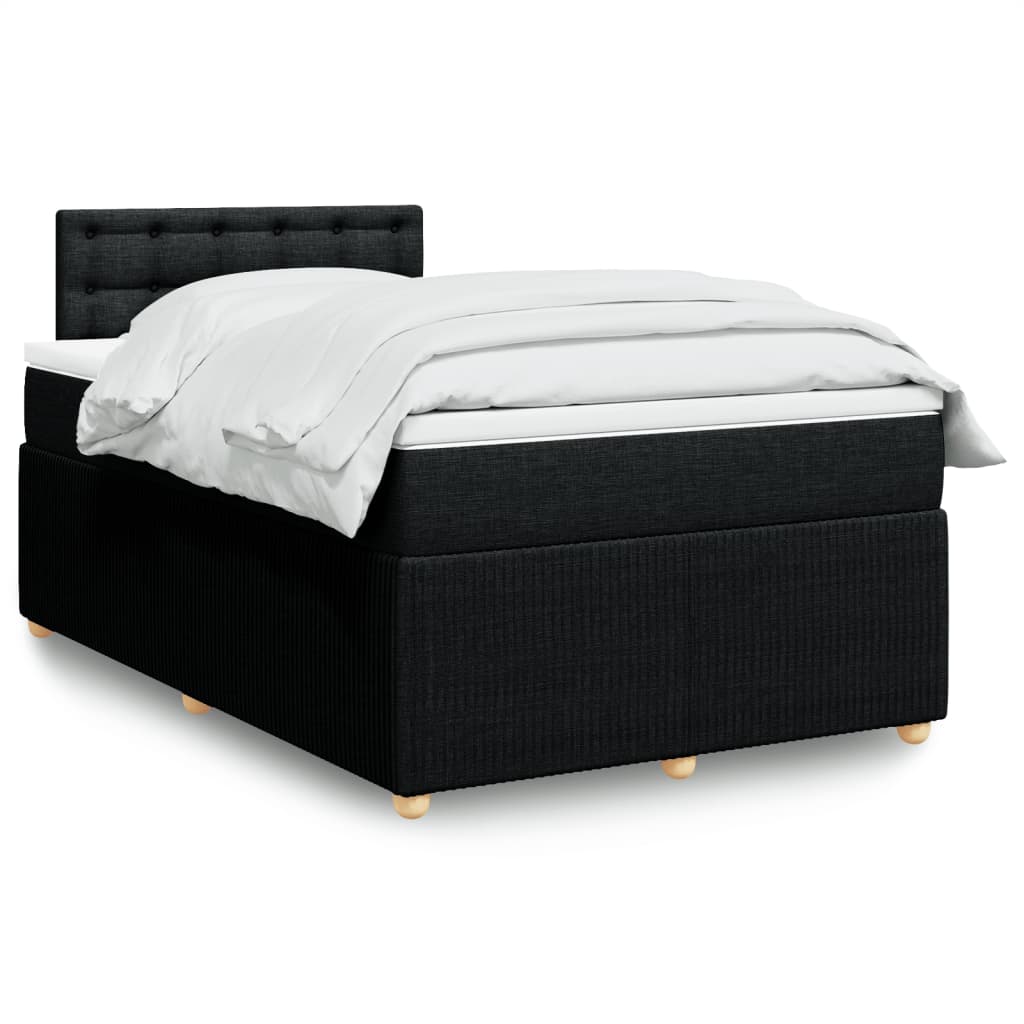 Box Spring Postel S Matrací Černá Textil Černá