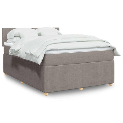 Box Spring Postel S Matrací Textil Taupe