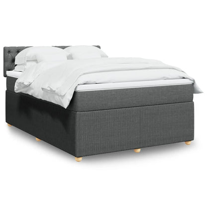 Box Spring Postel S Matrací Textil Tmavě Šedá