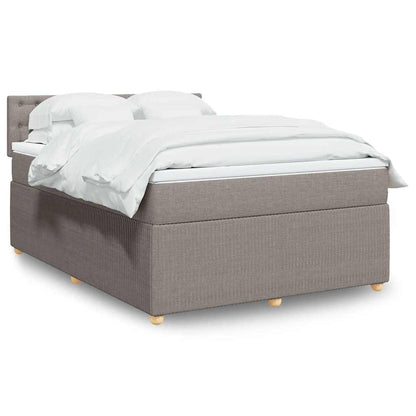 Box Spring Postel S Matrací Textil Taupe