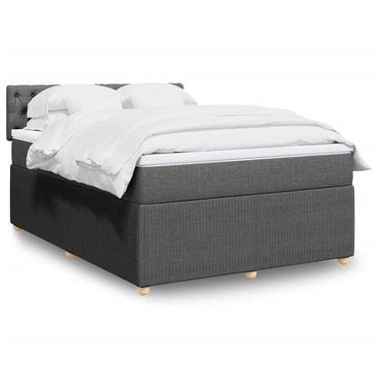 Box Spring Postel S Matrací Textil Tmavě Šedá