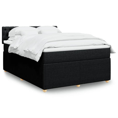 Box Spring Postel S Matrací Černá Textil Černá