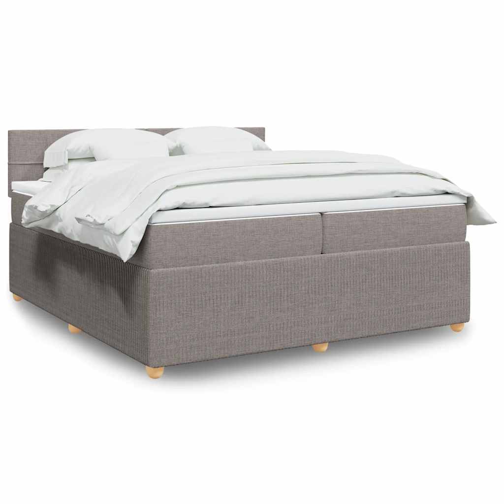 Box Spring Postel S Matrací Textil Taupe