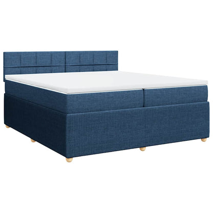 Box Spring Postel S Matrací Modrá 200X200 Cm Textil