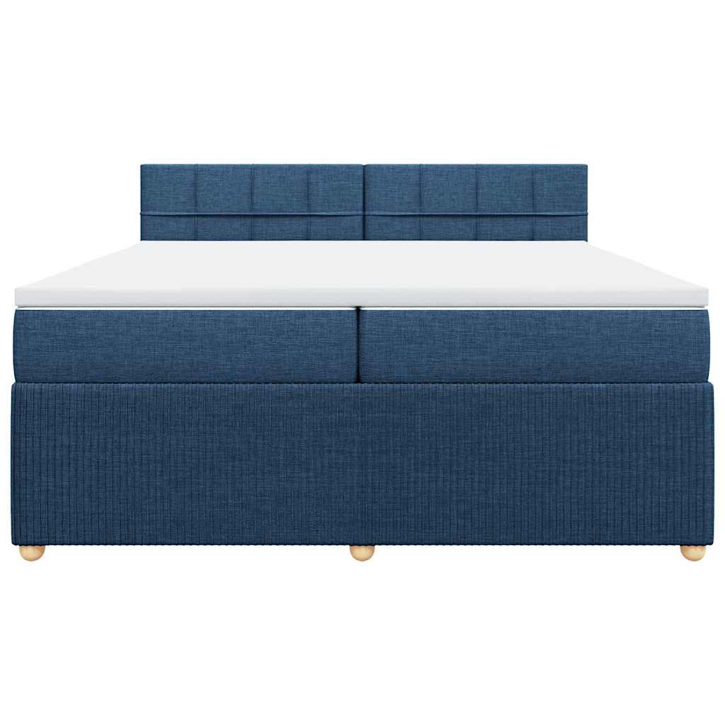 Box Spring Postel S Matrací Modrá 200X200 Cm Textil