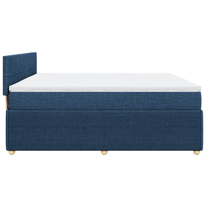 Box Spring Postel S Matrací Modrá 200X200 Cm Textil