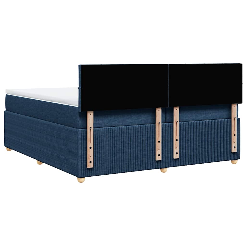 Box Spring Postel S Matrací Modrá 200X200 Cm Textil