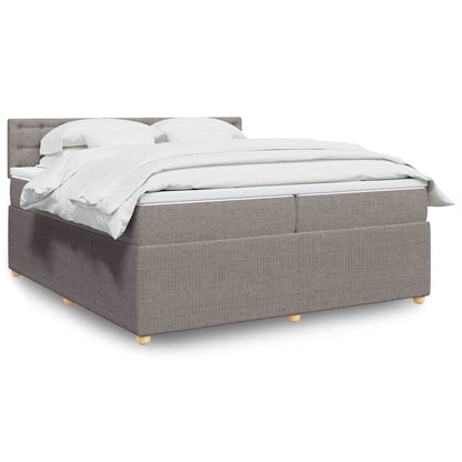 Box Spring Postel S Matrací Textil Taupe