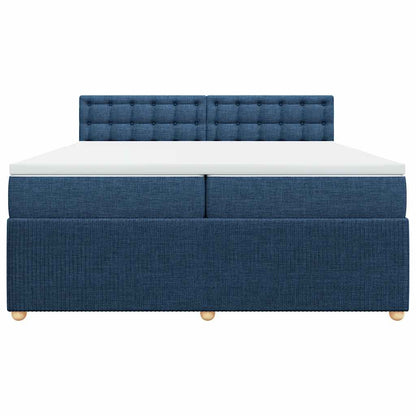 Box Spring Postel S Matrací Modrá 200X200 Cm Textil