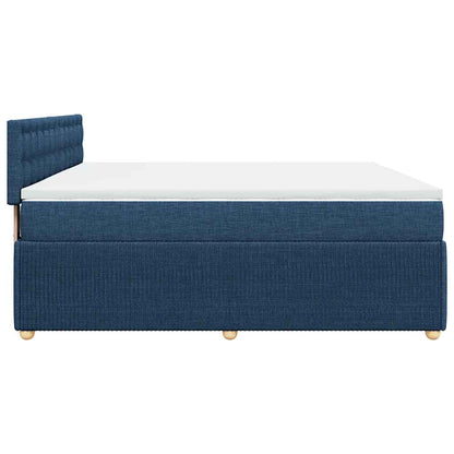 Box Spring Postel S Matrací Modrá 200X200 Cm Textil