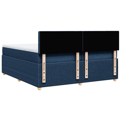 Box Spring Postel S Matrací Modrá 200X200 Cm Textil