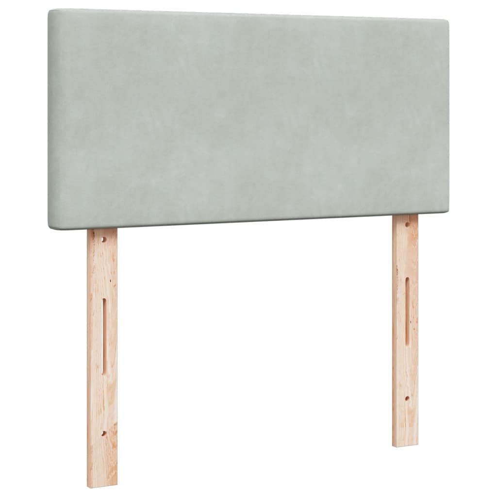 Box Spring Postel S Matrací Samet Světle Šedá