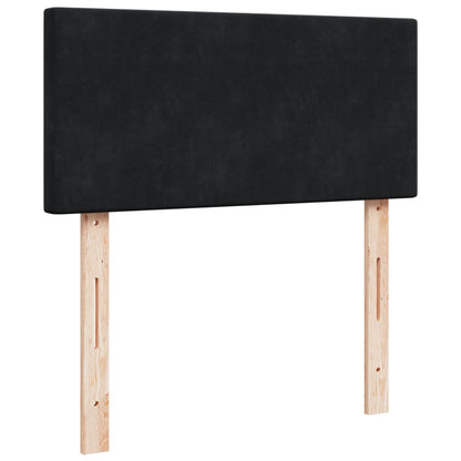 Box Spring Postel S Matrací Černá Samet Černá